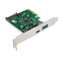 Exegate EX298302RUS Контроллер ExeGate EXE-320-1A1C (PCI-E x4 v3.0, USB3.2 Gen2 1xType-A + 1xType-C ext., SuperSpeed+ скорость до 10 Гбит/с, разъем доп.питания, ASMedia Chipset ASM1142)