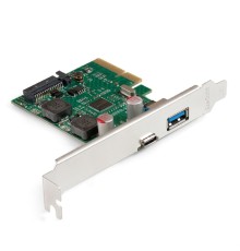 Exegate EX298303RUS Контроллер ExeGate EXE-313-1A1C (PCI-E x4 v3.0, USB3.2 Gen2 1xType-A + 1xType-C ext., SuperSpeed+ скорость до 10 Гбит/с, разъем доп.питания, ASMedia Chipset ASM3142)