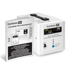 Exegate EX291732RUS Стабилизатор напряжения ExeGate Expert Turbo AST-3000 (3000ВА, вход 80-260В, цветной дисплей, выход 220В±8%, КПД 98%, 5 уровней защиты, метал. корпус, 2*Schuko+ клем.колодка, RTL)