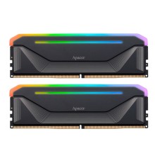 Оперативная память Apacer  DDR5  32GB  6000MHz DIMM NOX RGB Black Gaming Memory CL38 1.35V Kit (2x16GB) (Retail) 2048*8  Heat Sink (Retail) 3 years (AH5U32G60C622NBAA-2)