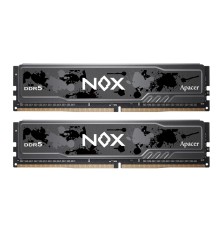 Оперативная память Apacer  DDR5  32GB  6400MHz DIMM NOX Black Gaming Memory CL36 1.4V Kit (2x16GB)  Heat Sink (Retail) 2048*8  3 years (AH5U32G64C652MBAA-2)