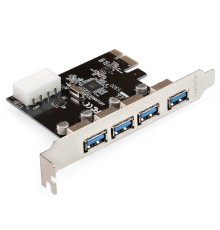 Exegate EX298943RUS Контроллер ExeGate EXE-314 v2.0 (PCI-E x1 v2.0, 4*USB3.0 ext., разъем доп.питания Molex, VIA Labs Chipset VL805)