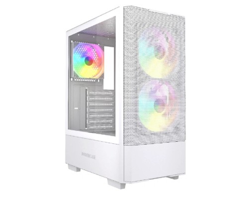 [Корпус] Powercase Mistral AY3W ARGB, Tempered Glass, 2x 140mm +1x 120mm ARGB Fans, белый, ATX  (CMAYW-A3)