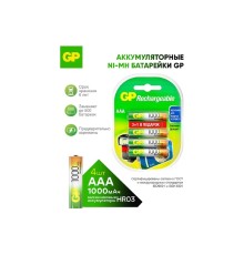 GP ReEnergy 100AAAHC AAA, емкость 930 мАч - 4 шт. в промо-упаковке 3+1(100AAAHC3/1RGY-2CRCB4) (4шт)