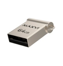 Maxvi USB Drive 64GB MM metallic silver, мини, металл, USB 2.0