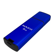 Maxvi USB Drive 8GB MP2 blue, монолит с колпачком, ABS пластик + металл, USB 2.0 FD8GBUSB20C10MP2