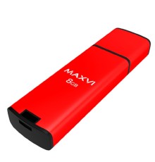 Maxvi USB Drive 8GB MP2 red, монолит с колпачком, ABS пластик + металл, USB 2.0