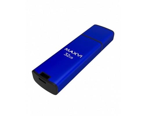 [носитель информации] Maxvi USB Drive 32GB MP2 blue, монолит с колпачком, ABS пластик + металл, USB 2.0