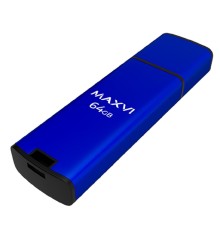 Maxvi USB Drive 64GB MP2 blue, монолит с колпачком, ABS пластик + металл, USB 2.0