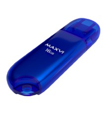 Maxvi USB Drive 16GB P1 blue, монолит с колпачком, ABS пластик, USB 2.0