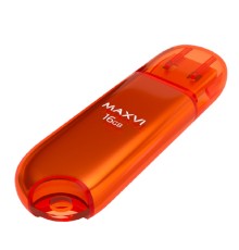 Maxvi USB Drive 16GB P1 orange, монолит с колпачком, ABS пластик, USB 2.0
