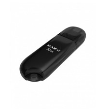 Maxvi USB Drive 32GB P1 black, монолит с колпачком, ABS пластик, USB 2.0