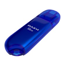 Maxvi USB Drive 32GB P1 blue, монолит с колпачком, ABS пластик, USB 2.0