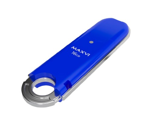 [носитель информации] Maxvi USB Drive 16GB P2 blue, монолит с колпачком, ABS пластик, USB 2.0