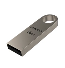 Maxvi USB Drive 16GB MK metallic silver, монолит, металл, USB 2.0