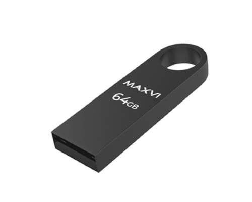 [носитель информации] Maxvi USB Drive 64GB MK dark grey, монолит, металл, USB 2.0 FD64GBUSB20C10MK