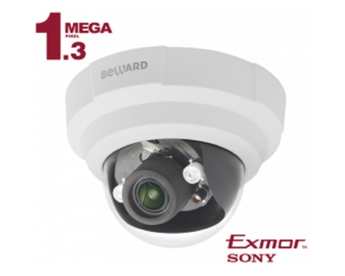 [Камера видеонаблюдения] BEWARD B1510DR Купольная IP-камера 1.3Мп, 1/3' КМОП SONY Exmor, объектив 2.7-12мм, ИК-подсветка до 10м, microSDHC (до 32 ГБ), поддержка сервиса CamDrive