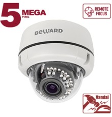 BEWARD B5350DVZ Купольная IP-камера 5Мп, 1/2.8'' КМОП SONY Starvis, объектив 2.7-13.5мм, ИК-подсветка до 25м, microSDXC (до 128 ГБ), IP66