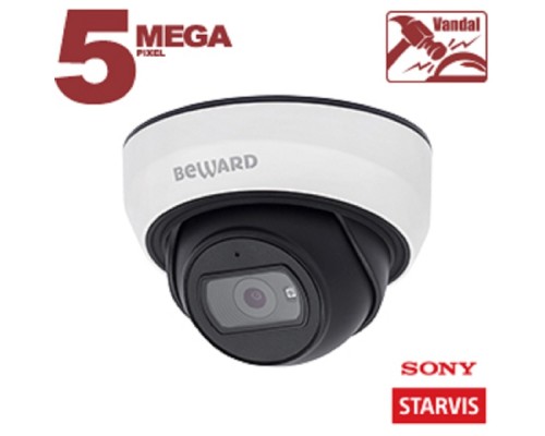 [Камера видеонаблюдения] BEWARD SV3210DBS Купольная IP-камера 5 Мп, 1/2.8' КМОП Sony Starvis, 2xWDR до 120 дБ, 3 потока H.265/Н.264 HP/MP/BP, MJPEG, 30к/с, 2592x1944, объектив 2.8 / 3.6 мм (на выбор)