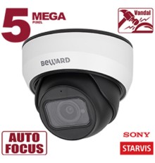 BEWARD SV3212DZ Купольная IP-камера 5 Мп, 1/2.8'' КМОП Sony Starvis,2xWDR до 120 дБ, 3 потока H.265/Н.264 HP/MP/BP, MJPEG, 30к/с, 2592x1944, моторизованный объектив 2.7-13.5