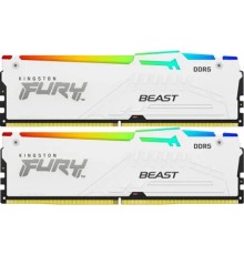 Память оперативная/ Kingston 64GB 6000MT/s DDR5 CL36 DIMM (Kit of 2) FURY Beast White RGB EXPO