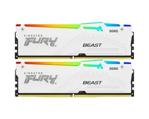 [Модуль памяти] Память оперативная/ Kingston 64GB 6000MT/s DDR5 CL36 DIMM (Kit of 2) FURY Beast White RGB EXPO