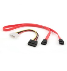 Комплект кабелей SATA Cablexpert CC-SATA-N, интерфейсный (48см) 7pin/7pin и питания (15см) 4pin/15pin, медь, пакет