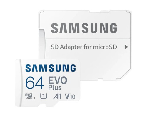 [Карта памяти ] Micro SecureDigital 64GB Samsung Class 10 Evo Plus U1 (R/W 160 MB/s) + SD адаптер