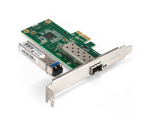 [Контроллер] Exegate EX298936RUS Комплект: Сетевой адаптер SFP ExeGate EXE-i210-F1 + Трансивер Single-Mode до 20км EXT-1G-SM1310-LC2-20KM (EX296228RUS: PCI-E x1 v2.0, порты 1x SFP (10/100/1000Mb/s), Gigabit Server