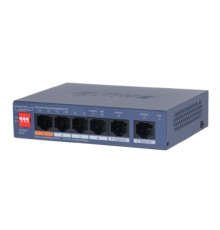 DAHUA DH-CS4006-4ET2GT-60 4-портовый гигабитный PoE коммутатор с функцией облачного управления, 4xRJ45 100Mb, 2xRJ45 1Gb uplink, суммарно 60Вт