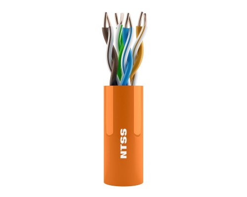 [Витая Пара] NTSS Кабель витая пара NTSS U/UTP 5e 4 пары одножильный 24AWG медь 305м внутренний нг(А)-HF (LSZH) оранжевый NTSS-IN-UTP4-5e-LSZH-OR