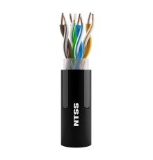 NTSS Кабель витая пара NTSS U/UTP 5e 4 пары одножильный 24AWG медь 305м внешний PE черный NTSS-OUT-UTP4-5e-PE-BL
