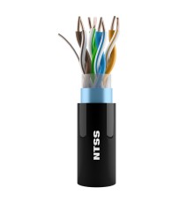 NTSS Кабель витая пара NTSS F/UTP 5e 4 пары одножильный 24AWG медь 305м внешний PE черный NTSS-OUT-FTP4-5e-PE-BL