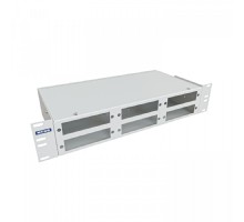 NTSS Кросс NTSS оптический 19'' укомплектованный 2U, 48 портов SC/UPC, 9/125 мкм (планки, сплайс-кассета 2шт, пигтейлы, КДЗС, адаптеры) серый RAL 7035 NTSS-RFOB-2U-48-SC/U-9-SP1.5G1AY