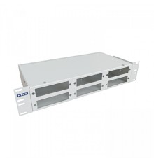 NTSS Кросс NTSS оптический 19'' укомплектованный 2U, 48 портов SC/UPC, 9/125 мкм (планки, сплайс-кассета 2шт, пигтейлы, КДЗС, адаптеры) серый RAL 7035 NTSS-RFOB-2U-48-SC/U-9-SP1.5G1AY