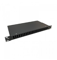NTSS Кросс NTSS оптический 19'' укомплектованный 1U, 24 порта SC/UPC duplex, 50/125 мкм ОМ3 (сплошная панель, сплайс-кассета 2шт, пигтейлы, КДЗС, адаптеры) черный RAL 9005 NTSS-RFOB-1U-24-2SC/U-503-SP