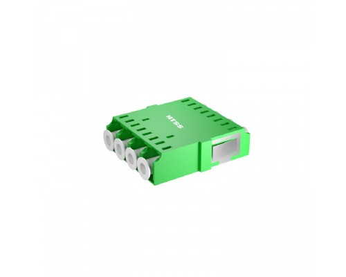 [Кросс, патч панель, адаптер] NTSS Адаптер оптический NTSS PREMIUM квадро LC/APC SM GREEN, бесфланцевая NTSS.4LC/A-PM-SM-GN