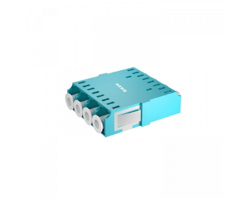 [Кросс, патч панель, адаптер] NTSS Адаптер оптический NTSS PREMIUM квадро LC OM3 AQUA, бесфланцевая NTSS.4LC/U-PM-OM3-AQ