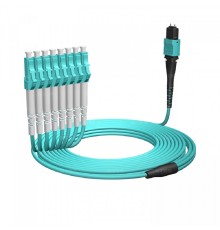 NTSS Волоконно-оптическая сборка fan-out NTSS PREMIUM 8ов, MTP/UPC (female)-LC/UPC, 50/125 OM3, вывод 1м, буфер 2.0мм, 10м, LSZH NTSS-FM8PM-503-MTP/U(f)-LC/U-1.0-2.0-10
