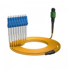 NTSS Волоконно-оптическая сборка fan-out NTSS PREMIUM 8ов, MTP/APC (male)-LC/UPC, 9/125 OS2, вывод 1м, буфер 2.0мм, 15м, LSZH NTSS-FM8PM-9-MTP/A(m)-LC/U-1.0-2.0-15