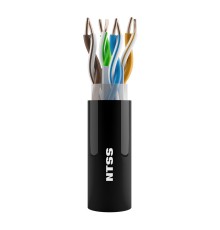 NTSS Кабель витая пара NTSS PREMIUM внешний одножильный U/UTP 4PR 23AWG CAT6 PE 305м черный, системная гарантия 25 лет NTSS-OUT-PM-UUTP4-6-PE-BL