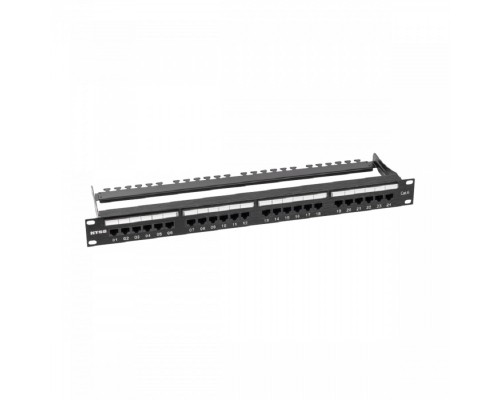 [Кросс, патч панель, адаптер] NTSS Патч-панель NTSS PREMIUM 1U 24 порта RJ45 UTP cat.6, AL, DUAL IDC, с органайзером NTSS-PP2-PM-1U-24-UTP-RJ45-6-D