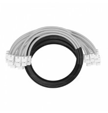 NTSS Кабельная сборка NTSS PREMIUM 24pc, UTP CAT5e, оконцована разъемами KEYSTONE RJ45 UTP CAT5e, заделка в чулке, вывод 0.6м, длина 18м, LSZH, серый NTSS-PC-PM-24-UTP-RJ45KJ-5e-S-0.6-18.0-LSZH-GY