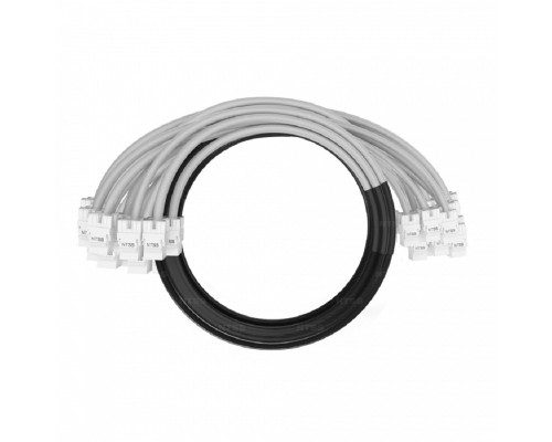 [патч-корд] NTSS Кабельная сборка NTSS PREMIUM 24pc, UTP CAT6, оконцована разъемами KEYSTONE RJ45 UTP CAT6, заделка в чулке, вывод 0.6м, длина 2м, LSZH, серый NTSS-PC-PM-24-UTP-RJ45KJ-6-S-0.6-2.0-LSZH-GY
