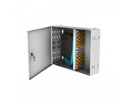 [Кросс, патч панель, адаптер] NTSS Кросс настенный NTSS PREMIUM предсобранный, 48 портов ST/UPC, 50/125 мкм ОМ3, (розетки, сплайс 2шт, КДЗС, пигтейлы) NTSS-WFOB-PM-48-ST/U-503-SP1.5G5A