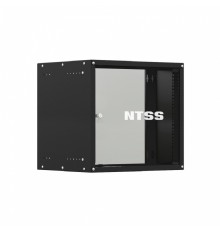 NTSS Шкаф настенный телекоммуникационный NTSS LIME 12U 550х450х635мм, 2 профиля 19, дверь стеклянная, боковые стенки несъемные, разобранный, серый RAL 7035 NTSS-WL12U5545GS