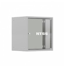 NTSS Шкаф настенный телекоммуникационный NTSS LIME 12U 550х600х635мм, 2 профиля 19, дверь стеклянная, боковые стенки несъемные, разобранный, серый RAL 7035 NTSS-WL12U5560GS