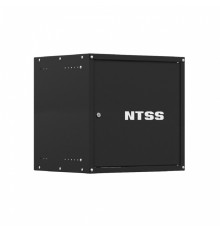 NTSS Шкаф настенный телекоммуникационный NTSS LIME 18U 550х450х900мм, 2 профиля 19, дверь сплошная металл, боковые стенки несъемные, разобранный, черный RAL 9005 NTSS-WL18U5545FD-BL