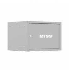NTSS Шкаф настенный телекоммуникационный NTSS LIME 6U 550х600х370мм, 2 профиля 19, дверь сплошная металл, боковые стенки несъемные, разобранный, серый RAL 7035 NTSS-WL6U5560FD