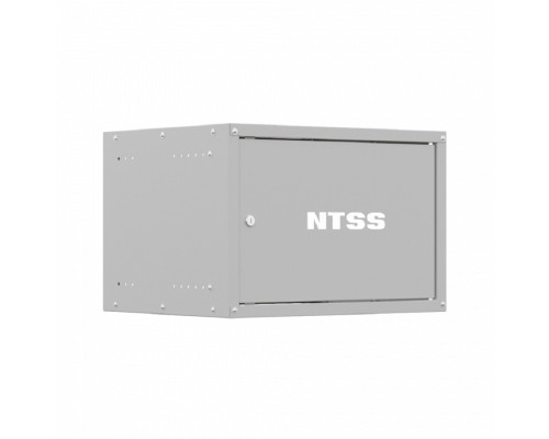 [Шкаф телекоммуникационный, стойка] NTSS Шкаф настенный телекоммуникационный NTSS LIME 6U 550х600х370мм, 2 профиля 19, дверь сплошная металл, боковые стенки несъемные, разобранный, серый RAL 7035 NTSS-WL6U5560FD